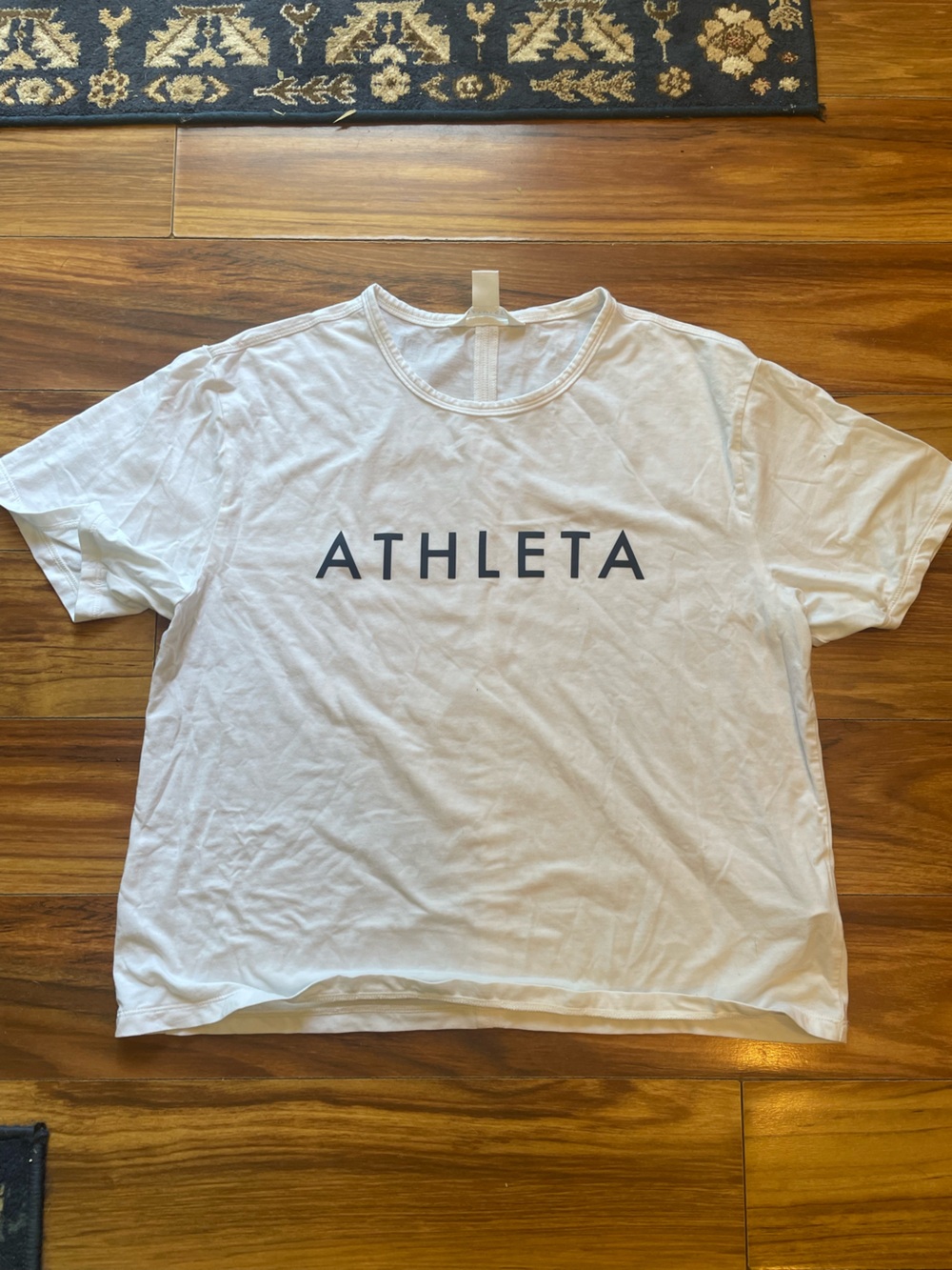 Athleta White and Navy graphic tshirt